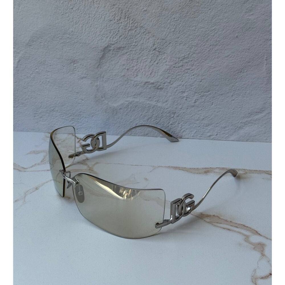 NEW Dolce Gabbana DG2319 Champagne Mirror Shield Sunglasses $646